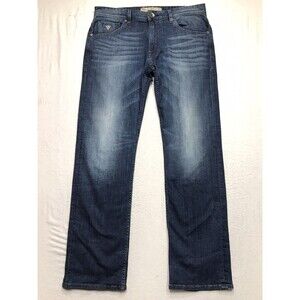 GUESS Jean Men 36x32 (34/32 tag) Regular Straight Whisker Faded